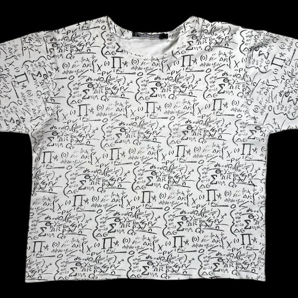 90s vintage math formula equation print t-shirt boxy short IB Diffusion. - Picture 2 of 6